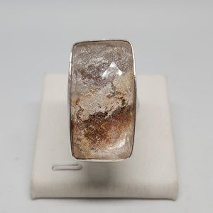 Huge Charles Albert Faceted Lodalite Sterling Ring